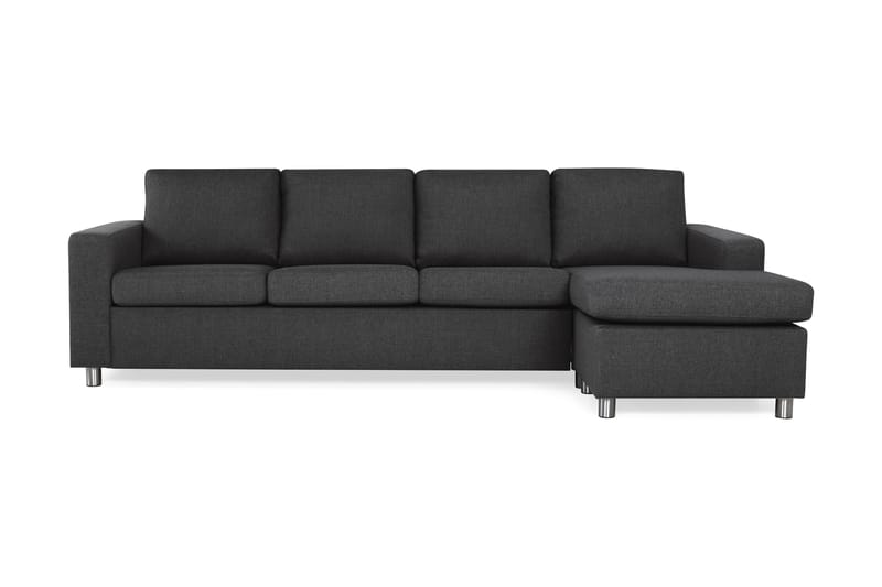 Crazy 4-personers Vendbar L-formet Chaiselongsofa i Stof - Antracit - Møbler - Sofaer - Sofa med chaiselong