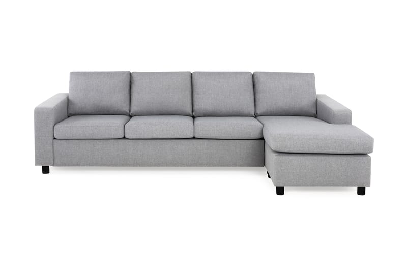Crazy 4-personers Vendbar L-formet Chaiselongsofa i Stof - Grå - Møbler - Sofaer - Sofa med chaiselong