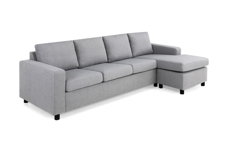 Crazy 4-personers Vendbar L-formet Chaiselongsofa i Stof - Grå - Møbler - Sofaer - Sofa med chaiselong