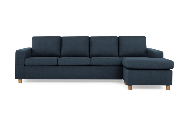 Crazy 4-personers Vendbar L-formet Chaiselongsofa i Stof - Blå - Møbler - Sofaer - Sofa med chaiselong