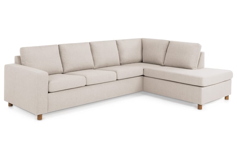 Crazy 4-personers Højrevendt L-formet Chaiselongsofa i Stof - Beige - Møbler - Sofaer - Sofa med chaiselong