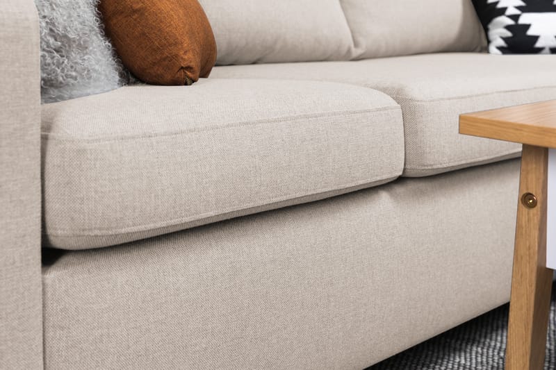 Crazy 4-personers Højrevendt L-formet Chaiselongsofa i Stof - Beige - Møbler - Sofaer - Sofa med chaiselong