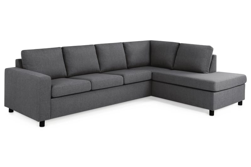 Crazy 4-personers Højrevendt L-formet Chaiselongsofa i Stof - Mørkegrå - Møbler - Sofaer - Sofa med chaiselong