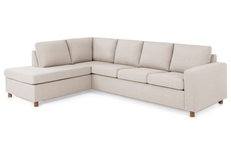 Crazy 4-personers Venstrevendt L-formet Chaiselongsofa i Stof - Beige - Møbler - Sofaer - Sofa med chaiselong