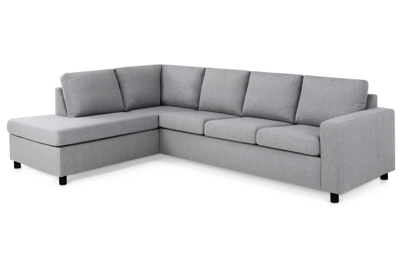 Crazy 4-personers Venstrevendt L-formet Chaiselongsofa i Stof - Grå - Møbler - Sofaer - Sofa med chaiselong