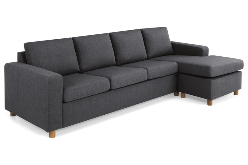 Crazy 4-personers Vendbar L-formet Chaiselongsofa i Stof - Mørkegrå - Møbler - Sofaer - Sofa med chaiselong
