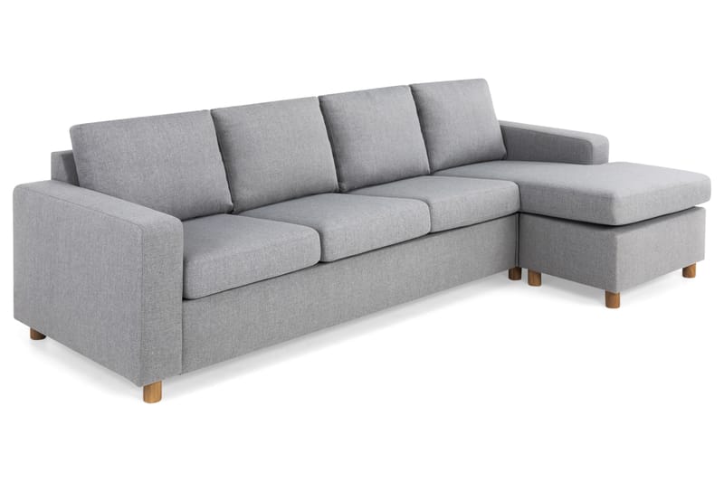 Crazy 4-personers Vendbar L-formet Chaiselongsofa i Stof - Grå - Møbler - Sofaer - Sofa med chaiselong