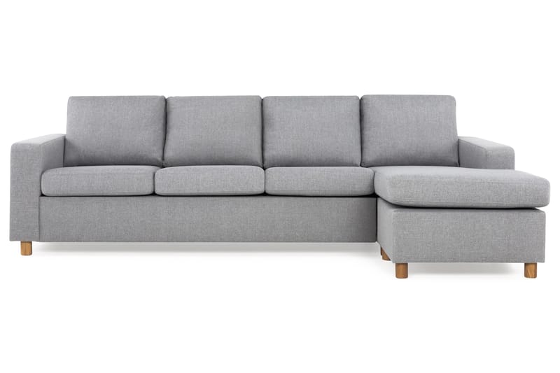 Crazy 4-personers Vendbar L-formet Chaiselongsofa i Stof - Grå - Møbler - Sofaer - Sofa med chaiselong