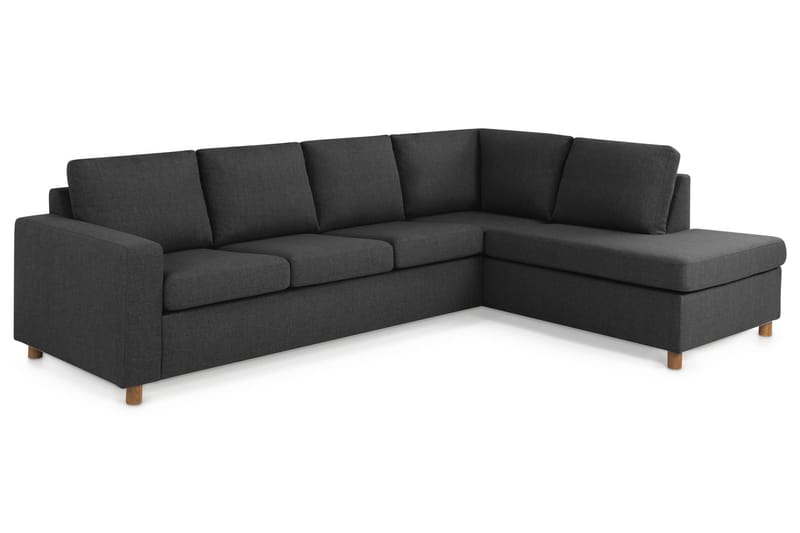 Crazy 4-personers Højrevendt L-formet Chaiselongsofa i Stof - Antracit - Møbler - Sofaer - Sofa med chaiselong