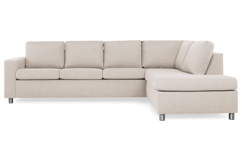 Crazy 4-personers Højrevendt L-formet Chaiselongsofa i Stof - Beige - Møbler - Sofaer - Sofa med chaiselong