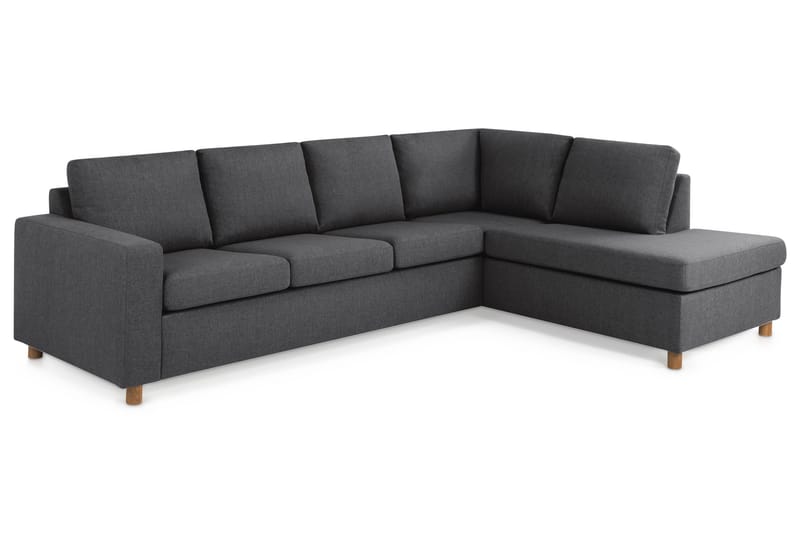 Crazy 4-personers Højrevendt L-formet Chaiselongsofa i Stof - Mørkegrå - Møbler - Sofaer - Sofa med chaiselong