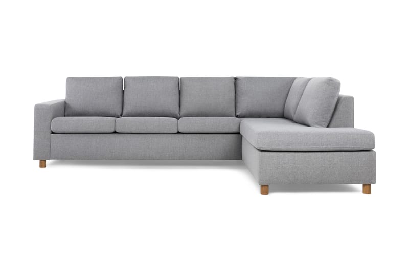 Crazy 4-personers Højrevendt L-formet Chaiselongsofa i Stof - Grå - Møbler - Sofaer - Sofa med chaiselong