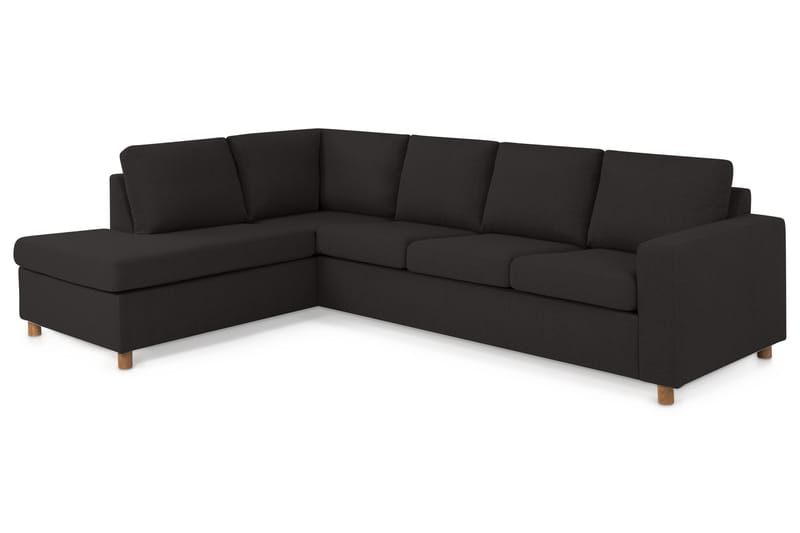 Crazy 4-personers Venstrevendt L-formet Chaiselongsofa i Stof - Antracit - Møbler - Sofaer - Sofa med chaiselong