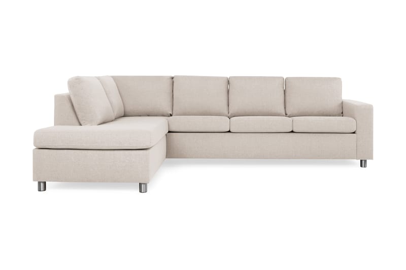 Crazy 4-personers Venstrevendt L-formet Chaiselongsofa i Stof - Beige - Møbler - Sofaer - Sofa med chaiselong