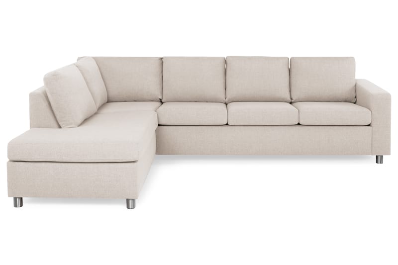 Crazy 4-personers Venstrevendt L-formet Chaiselongsofa i Stof - Beige - Møbler - Sofaer - Sofa med chaiselong