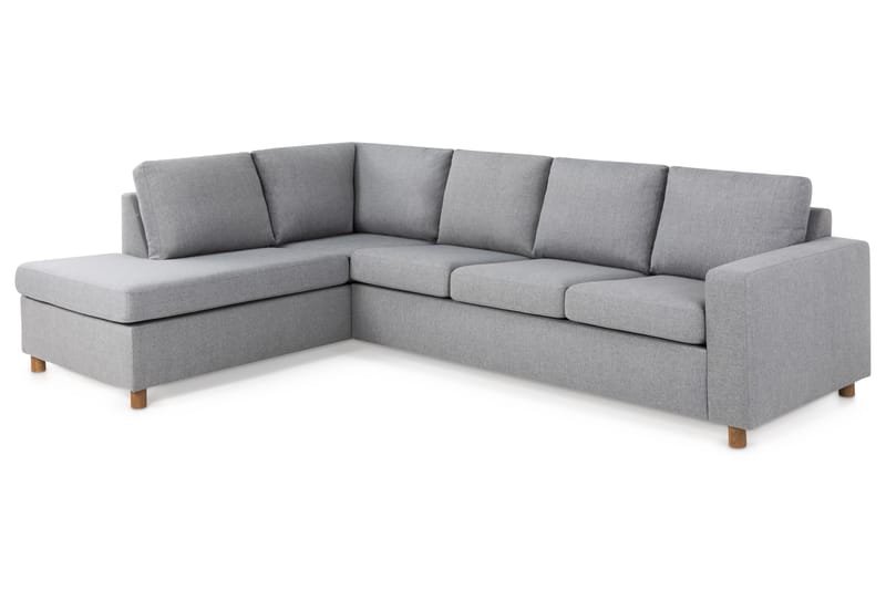Crazy 4-personers Venstrevendt L-formet Chaiselongsofa i Stof - Grå - Møbler - Sofaer - Sofa med chaiselong