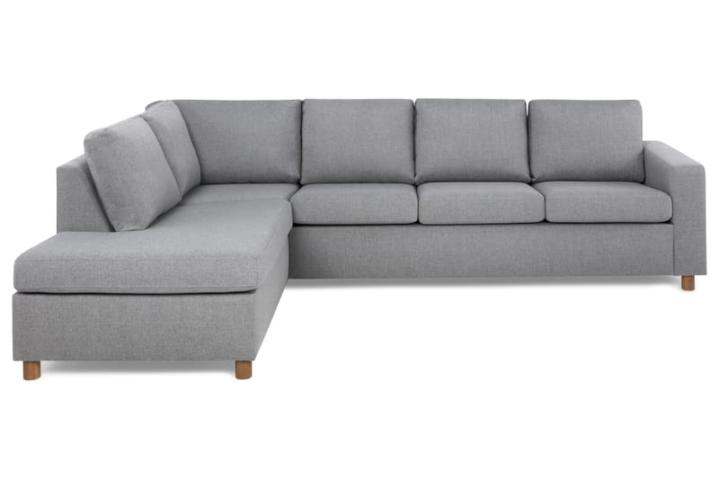 Crazy 4-personers Venstrevendt L-formet Chaiselongsofa i Stof - Grå - Møbler - Sofaer - Sofa med chaiselong