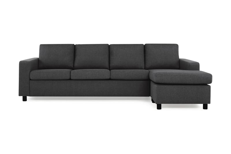 Crazy 4-personers Vendbar L-formet Chaiselongsofa i Stof - Antracit - Møbler - Sofaer - Sofa med chaiselong