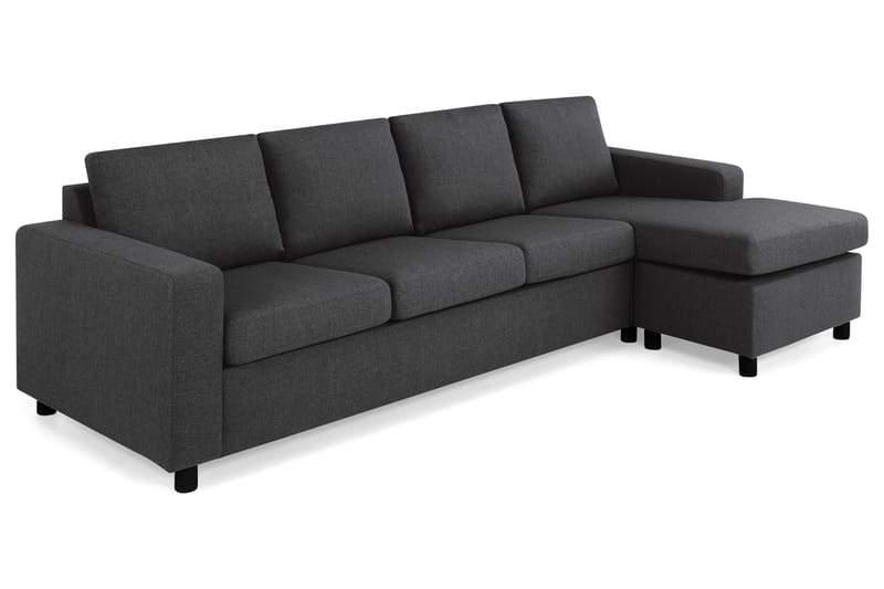 Crazy 4-personers Vendbar L-formet Chaiselongsofa i Stof - Antracit - Møbler - Sofaer - Sofa med chaiselong