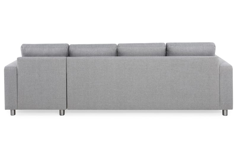 Crazy 4-personers Vendbar L-formet Chaiselongsofa i Stof - Grå - Møbler - Sofaer - Sofa med chaiselong