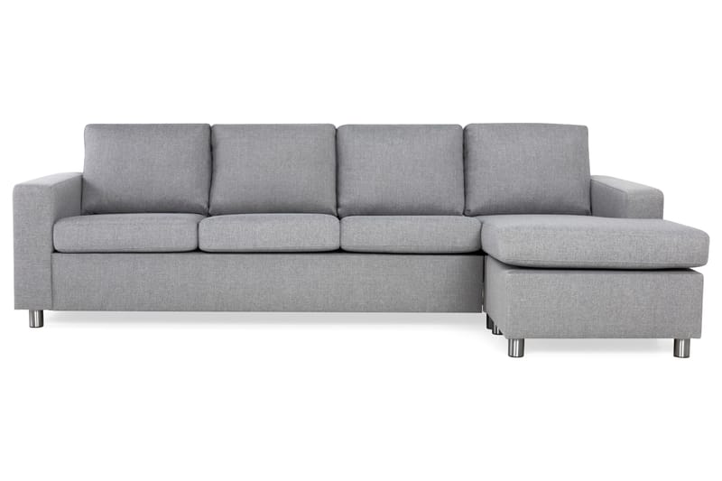Crazy 4-personers Vendbar L-formet Chaiselongsofa i Stof - Grå - Møbler - Sofaer - Sofa med chaiselong