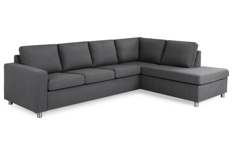 Crazy 4-personers Højrevendt L-formet Chaiselongsofa i Stof - Mørkegrå - Møbler - Sofaer - Sofa med chaiselong