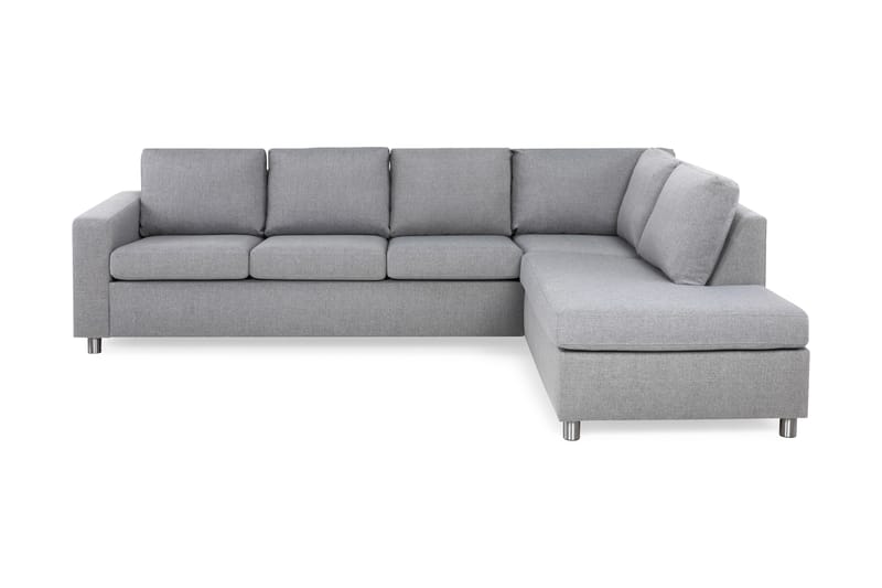 Crazy 4-personers Højrevendt L-formet Chaiselongsofa i Stof - Grå - Møbler - Sofaer - Sofa med chaiselong
