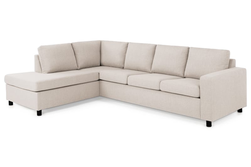 Crazy 4-personers Venstrevendt L-formet Chaiselongsofa i Stof - Beige - Møbler - Sofaer - Sofa med chaiselong