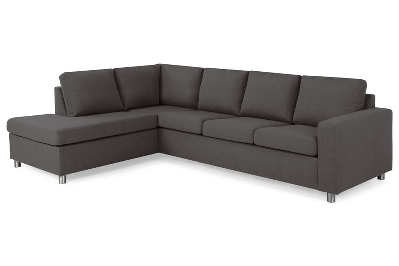 Crazy 4-personers Venstrevendt L-formet Chaiselongsofa i Stof - Mørkegrå - Møbler - Sofaer - Sofa med chaiselong