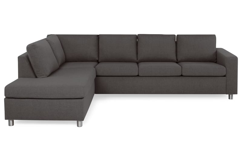 Crazy 4-personers Venstrevendt L-formet Chaiselongsofa i Stof - Mørkegrå - Møbler - Sofaer - Sofa med chaiselong