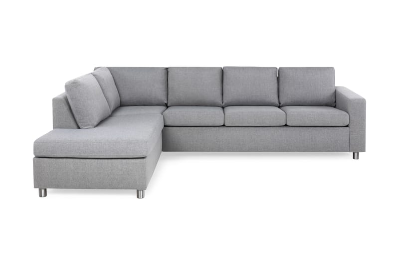 Crazy 4-personers Venstrevendt L-formet Chaiselongsofa i Stof - Grå - Møbler - Sofaer - Sofa med chaiselong