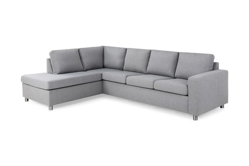 Crazy 4-personers Venstrevendt L-formet Chaiselongsofa i Stof - Grå - Møbler - Sofaer - Sofa med chaiselong