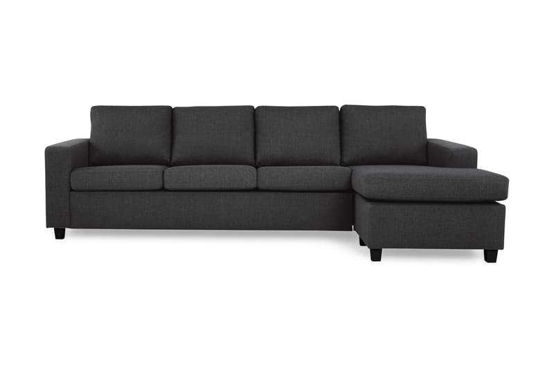 Crazy 4-personers Vendbar L-formet Chaiselongsofa i Stof - Antracit - Møbler - Sofaer - Sofa med chaiselong