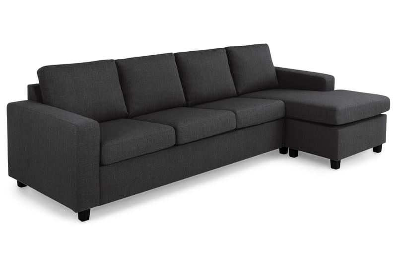 Crazy 4-personers Vendbar L-formet Chaiselongsofa i Stof - Antracit - Møbler - Sofaer - Sofa med chaiselong