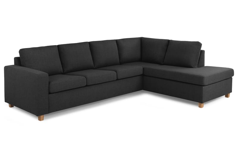 Crazy 4-personers Højrevendt L-formet Chaiselongsofa i Stof - Antracit - Møbler - Sofaer - Sofa med chaiselong