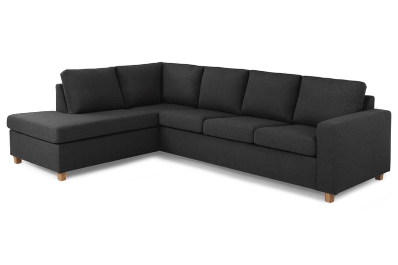 Crazy 4-personers Venstrevendt L-formet Chaiselongsofa i Stof - Antracit - Møbler - Sofaer - Sofa med chaiselong