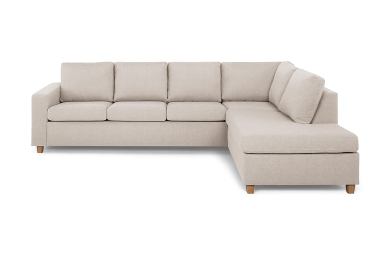 Crazy 4-personers Højrevendt L-formet Chaiselongsofa i Stof - Beige - Møbler - Sofaer - Sofa med chaiselong
