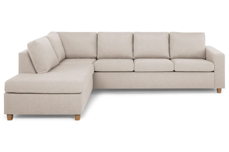 Crazy 4-personers Venstrevendt L-formet Chaiselongsofa i Stof - Beige - Møbler - Sofaer - Sofa med chaiselong