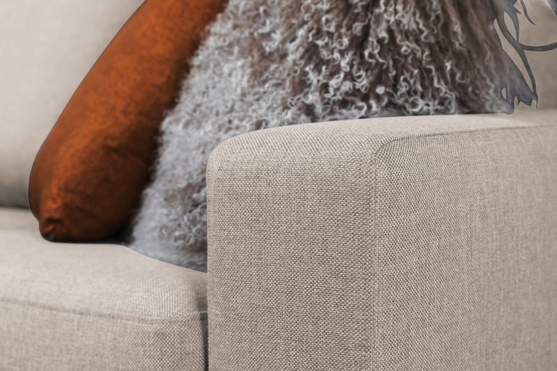 Crazy 4-personers Venstrevendt L-formet Chaiselongsofa i Stof - Beige - Møbler - Sofaer - Sofa med chaiselong
