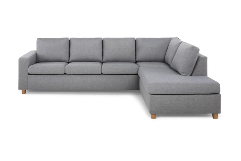 Crazy 4-personers Højrevendt L-formet Chaiselongsofa i Stof - Grå - Møbler - Sofaer - Sofa med chaiselong