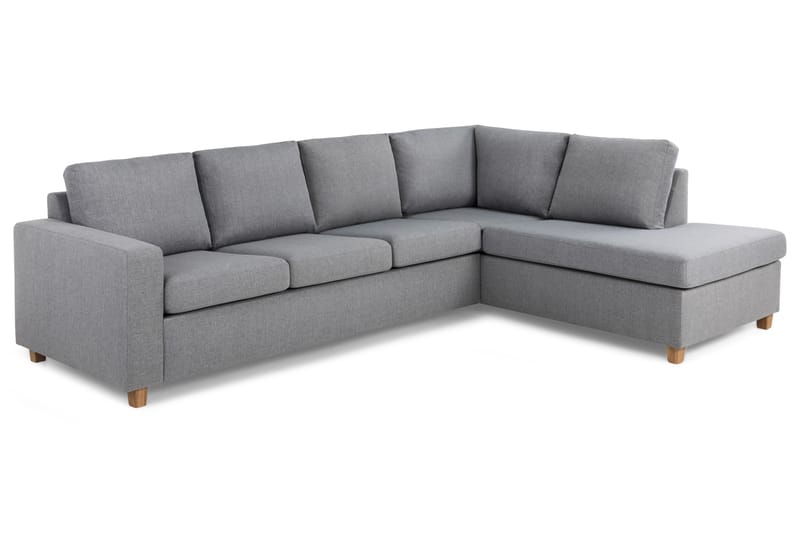 Crazy 4-personers Højrevendt L-formet Chaiselongsofa i Stof - Grå - Møbler - Sofaer - Sofa med chaiselong