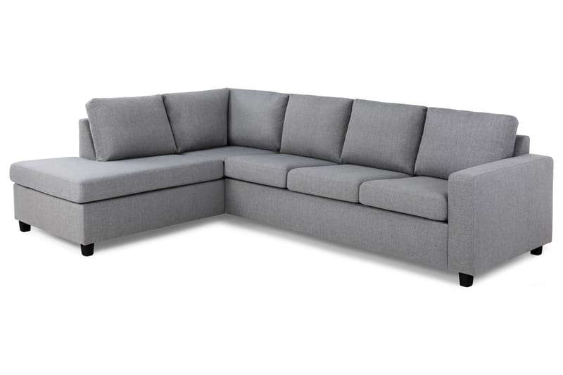 Crazy 4-personers Venstrevendt L-formet Chaiselongsofa i Stof - Grå - Møbler - Sofaer - Sofa med chaiselong