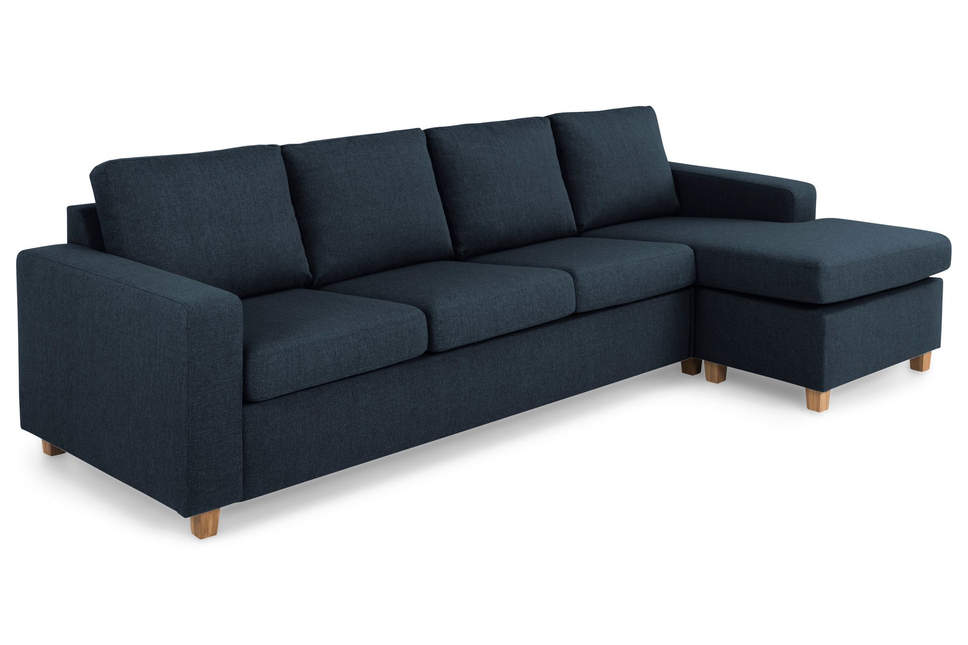 Crazy 4-personers Vendbar L-formet Chaiselongsofa i Stof - Blå - Møbler - Sofaer - Sofa med chaiselong