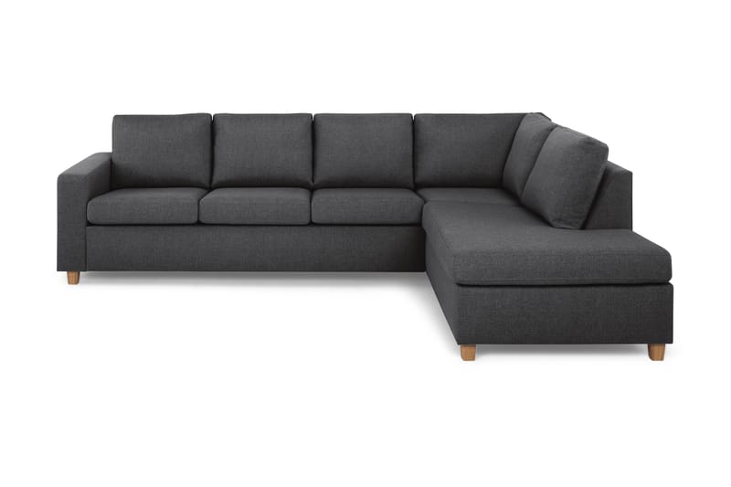 Crazy 4-personers Højrevendt L-formet Chaiselongsofa i Stof - Mørkegrå - Møbler - Sofaer - Sofa med chaiselong