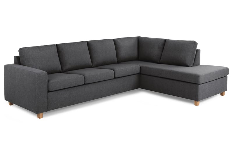 Crazy 4-personers Højrevendt L-formet Chaiselongsofa i Stof - Mørkegrå - Møbler - Sofaer - Sofa med chaiselong