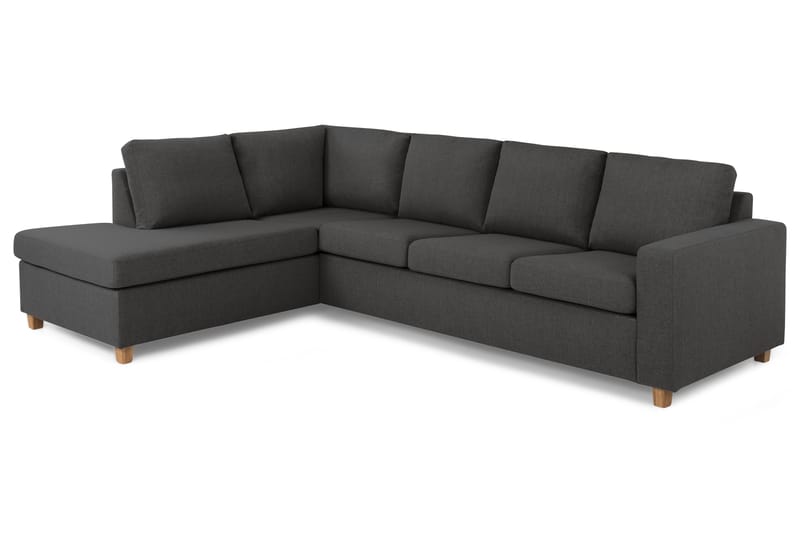 Crazy 4-personers Venstrevendt L-formet Chaiselongsofa i Stof - Mørkegrå - Møbler - Sofaer - Sofa med chaiselong