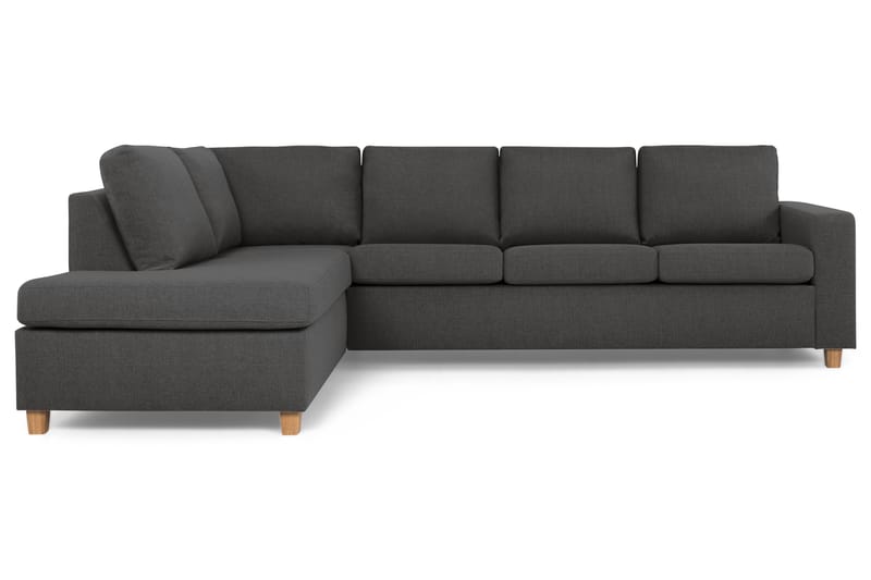 Crazy 4-personers Venstrevendt L-formet Chaiselongsofa i Stof - Mørkegrå - Møbler - Sofaer - Sofa med chaiselong