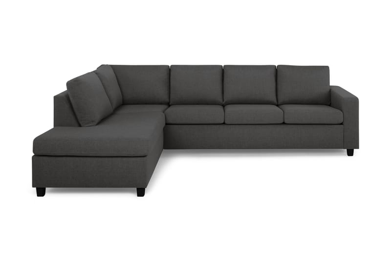 Crazy 4-personers Venstrevendt L-formet Chaiselongsofa i Stof - Mørkegrå - Møbler - Sofaer - Sofa med chaiselong