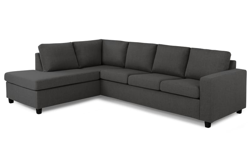 Crazy 4-personers Venstrevendt L-formet Chaiselongsofa i Stof - Mørkegrå - Møbler - Sofaer - Sofa med chaiselong