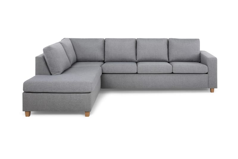 Crazy 4-personers Venstrevendt L-formet Chaiselongsofa i Stof, Grå